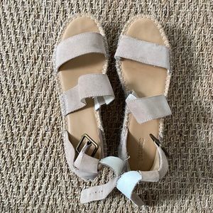 Soludos Palma Suede blush platform espadrille wedges